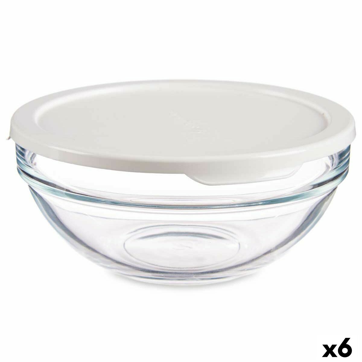 Panier-repas rond avec couvercle Pasabahce Chefs Blanc 595 ml (6 Unités)