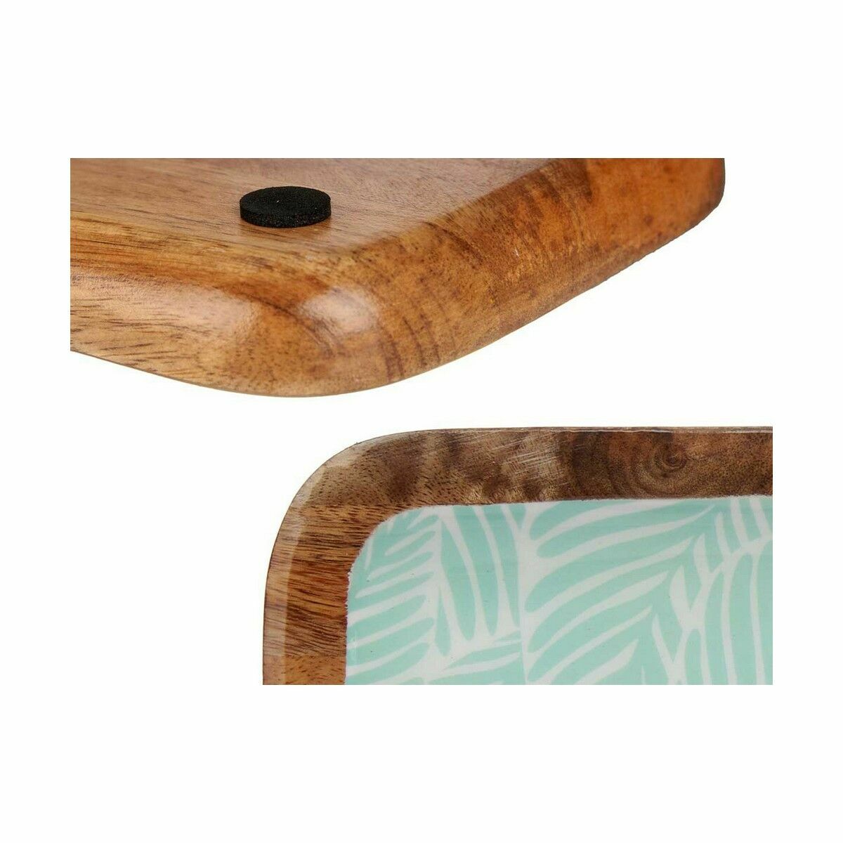 Centre de Table Gift Decor Blanc Marron Vert Polyester Résine Bois de manguier 45 x 15 cm 15,2 x 2,54 x 45,7 cm Feuille d'une pl