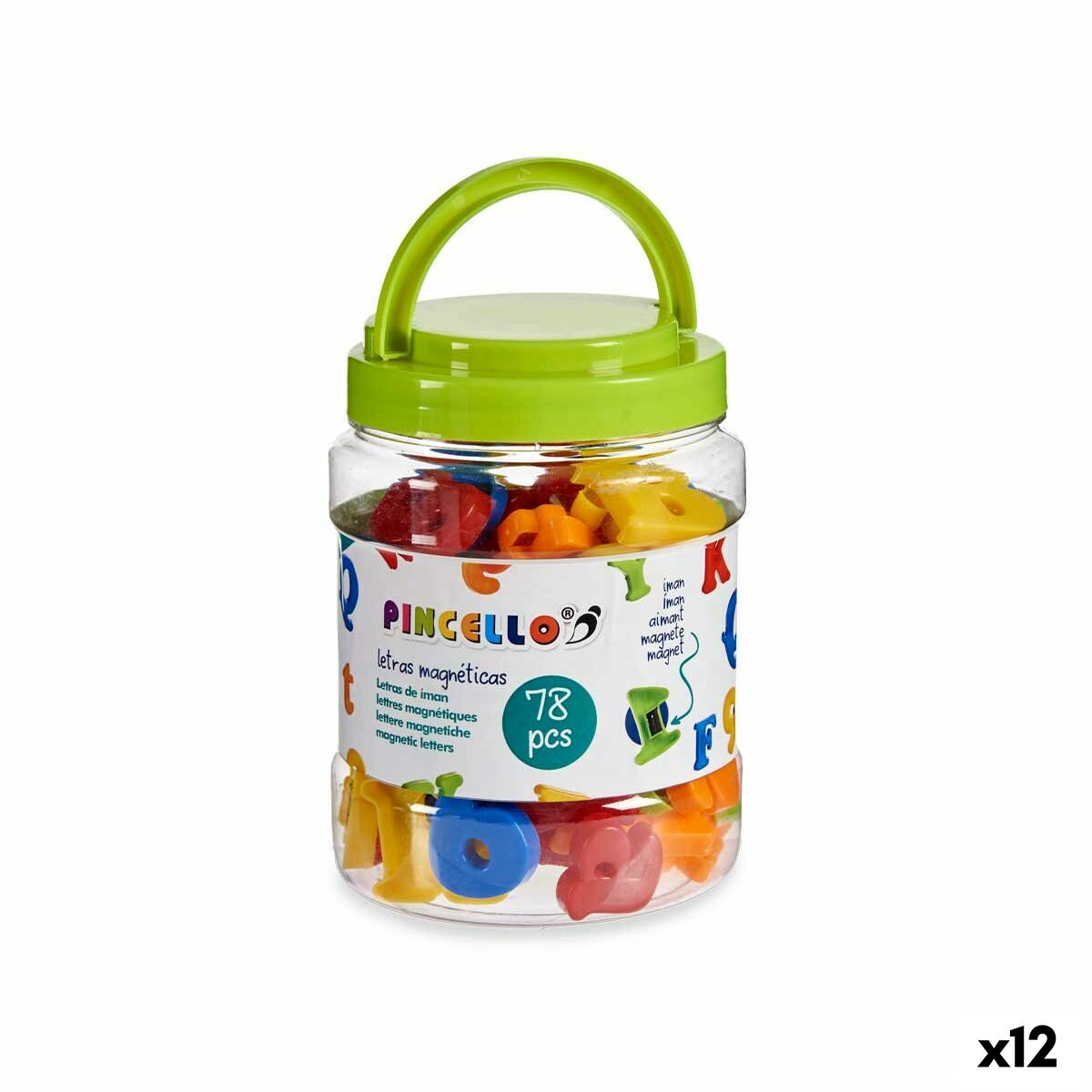 Lettres Pincello Plastique Aimant Multicouleur