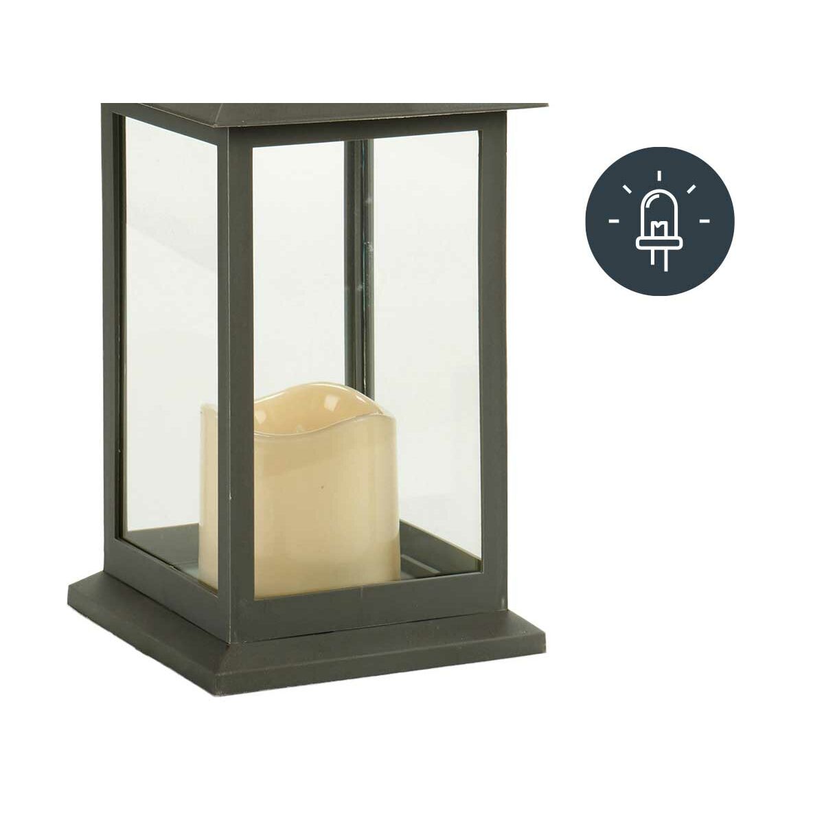 Lanterne à LED Gift Decor Blanc Noir Verre Plastique 13,5 x 34,5 x 13,5 cm (12 Unités)