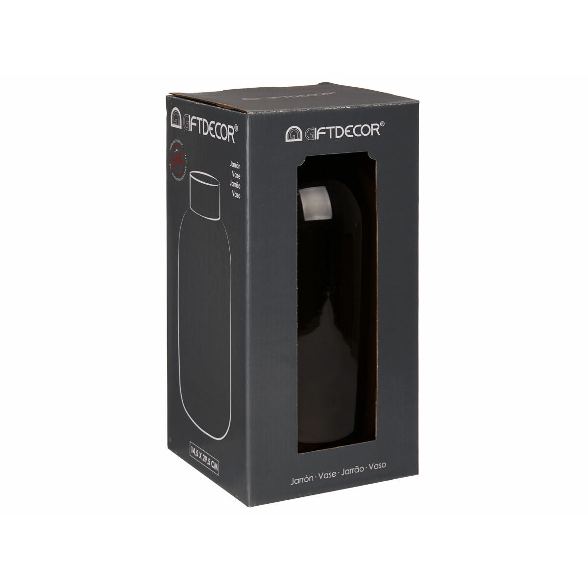 Vase Gift Decor Gris Doré verre 14,5 x 29,5 x 14,5 cm (6 Unités)