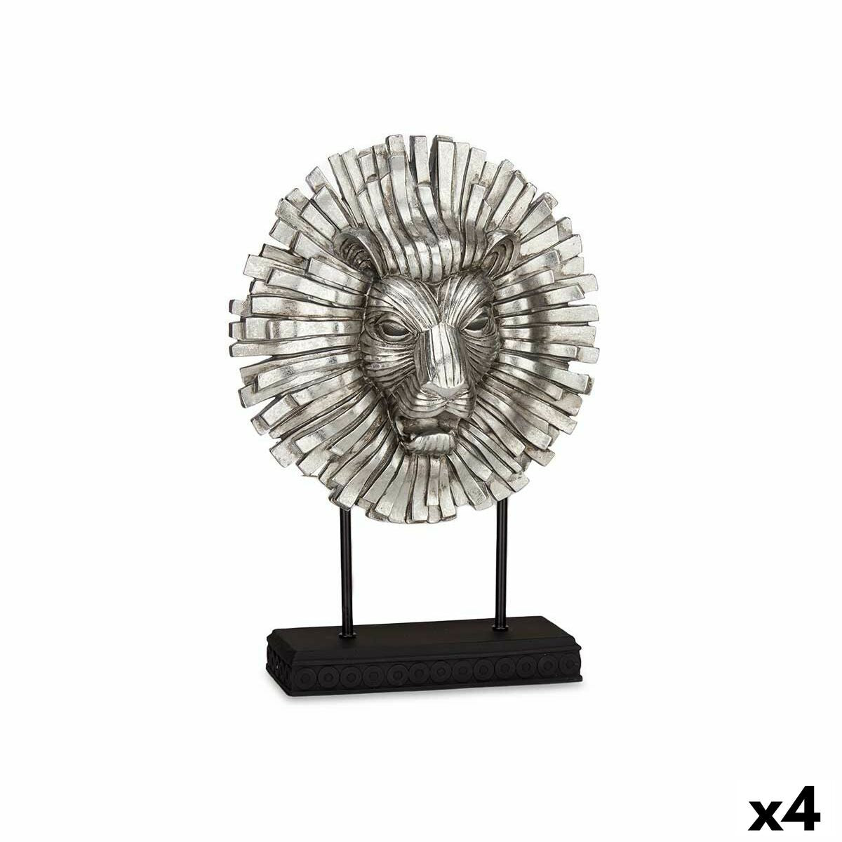 Figurine Décorative Gift Decor Argenté Argent Lion 28 x 38,5 x 11,5 cm (4 Unités)
