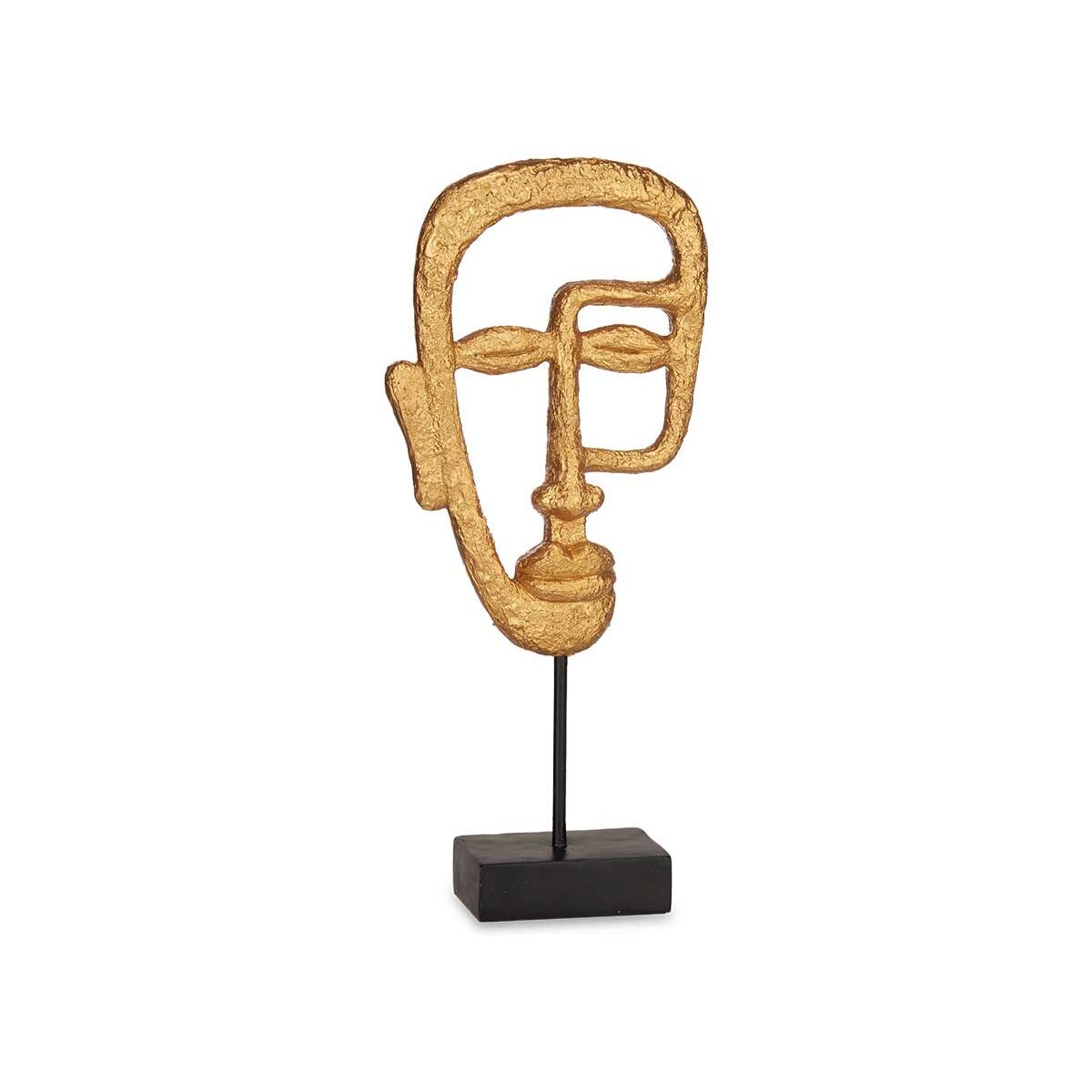 Figurine Décorative Gift Decor Doré Visage 19,5 x 38 x 10,5 cm (4 Unités)