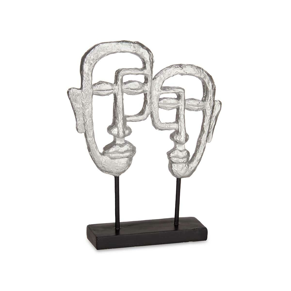 Figurine Décorative Gift Decor Argenté Argent Visage 27 x 32,5 x 10,5 cm (4 Unités)