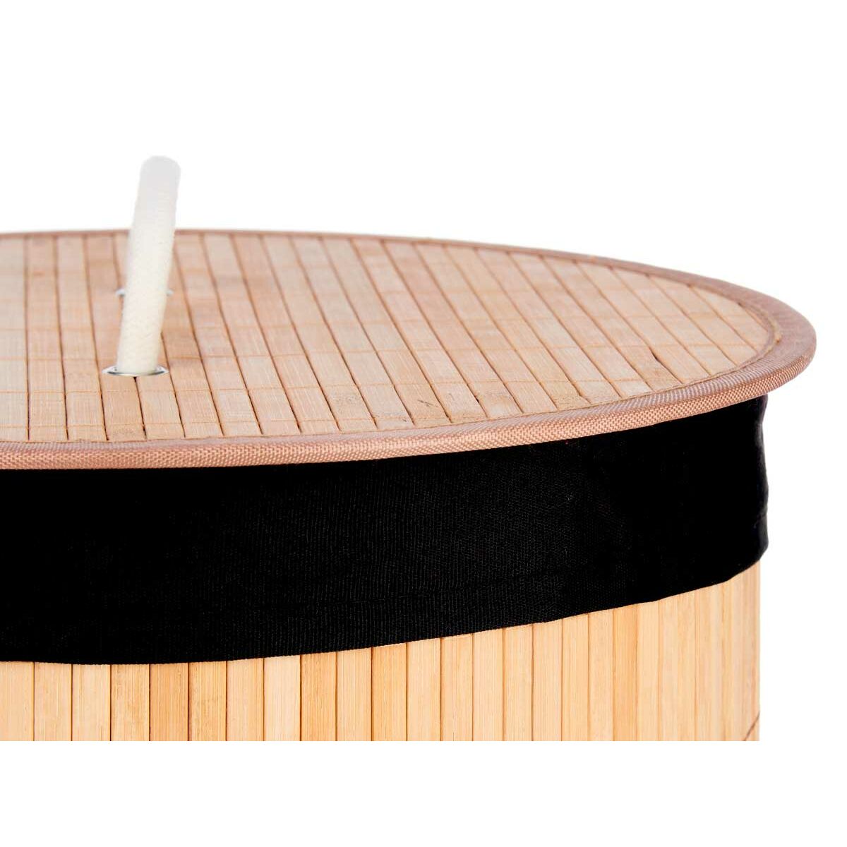 Panier à linge Kipit Noir Naturel Coton Polyester Métal Bambou Viscose Bois MDF 48 L 37 x 50 x 37 cm (4 Unités)