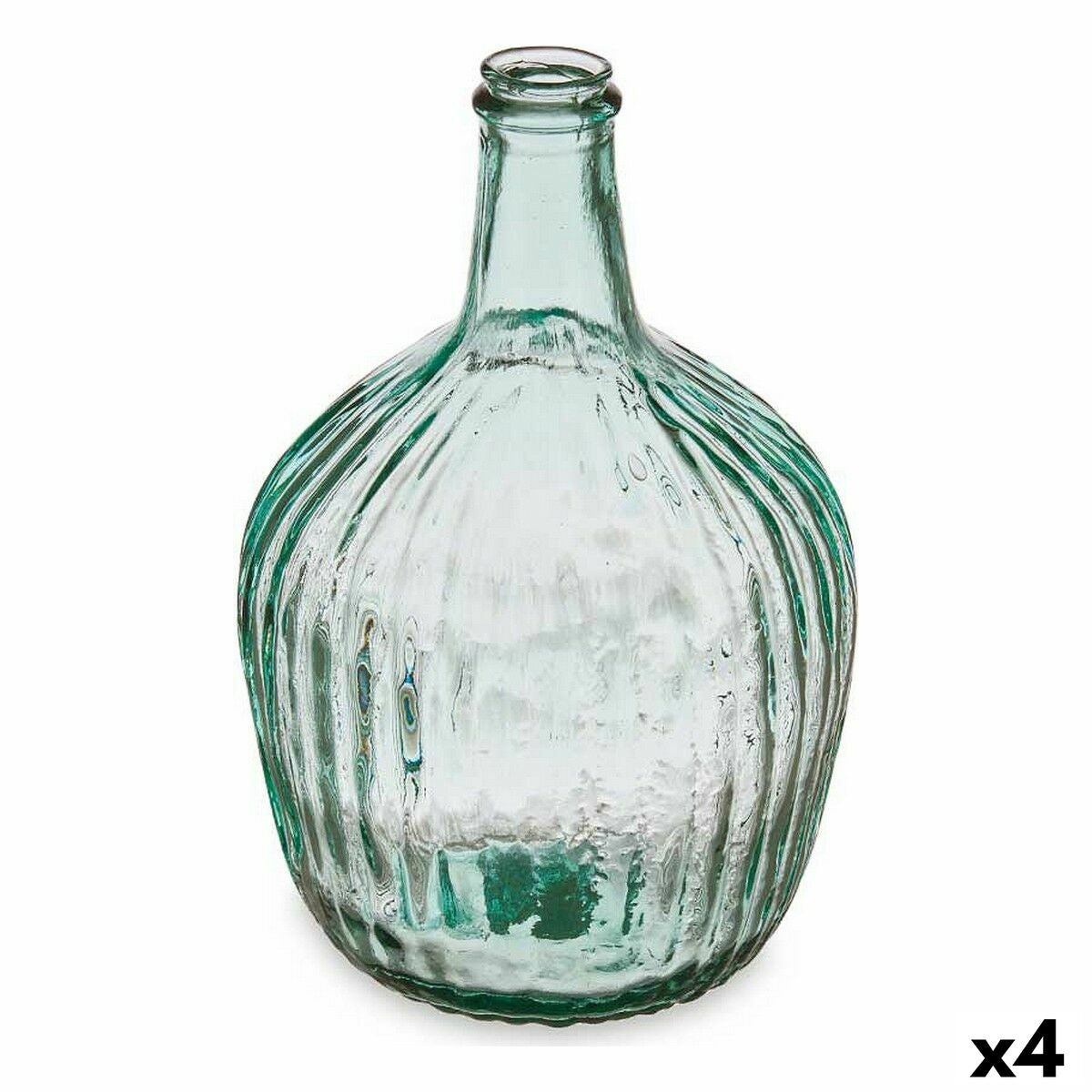 Bouteille décorative Gift Decor Transparent Rayures 4 L 19 x 30 x 19 cm 16 x 29,5 x 16 cm Décoration (4 Unités)