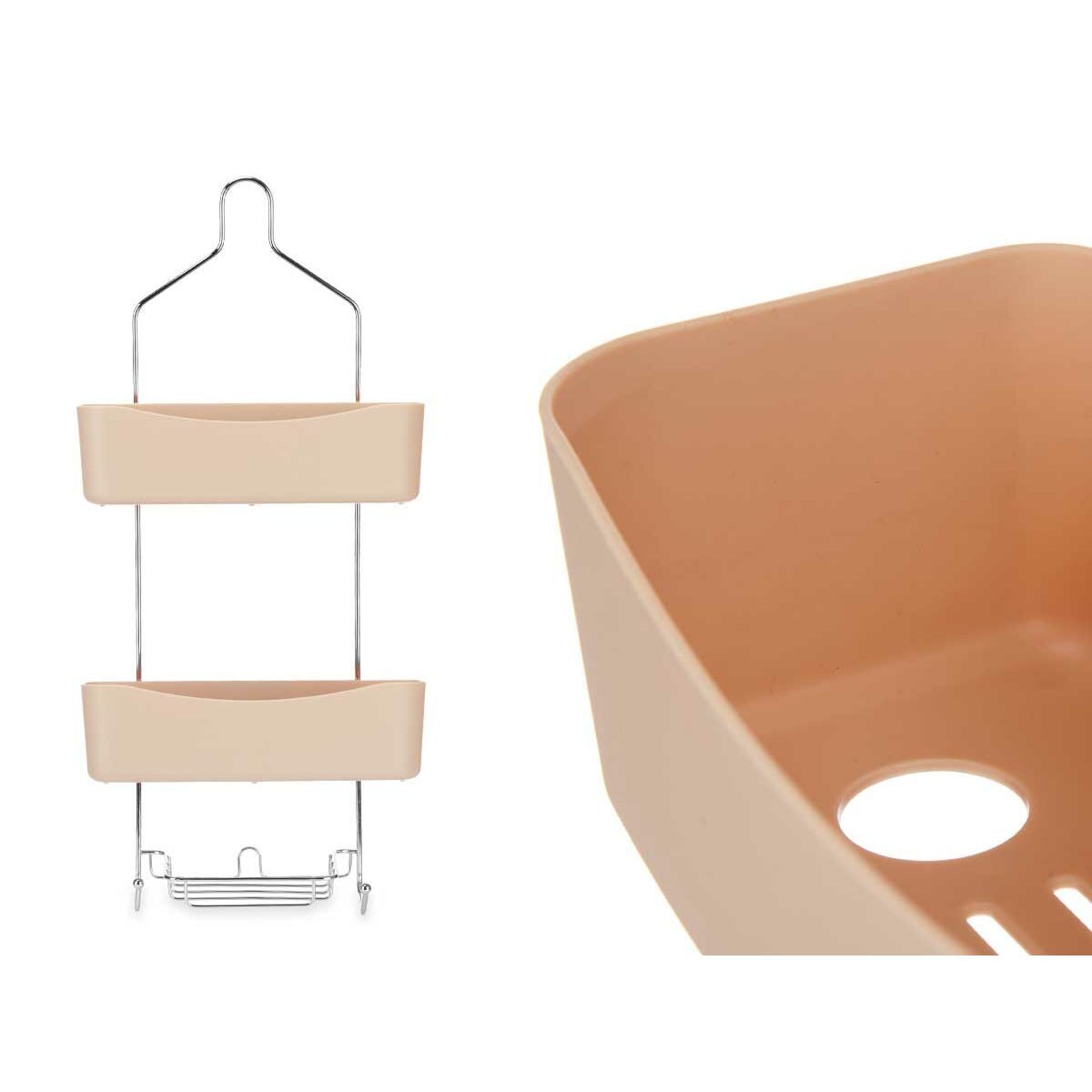 Etagère de salle de bains Berilo Beige Métal Plastique 28 x 60 x 14 cm (6 Unités)