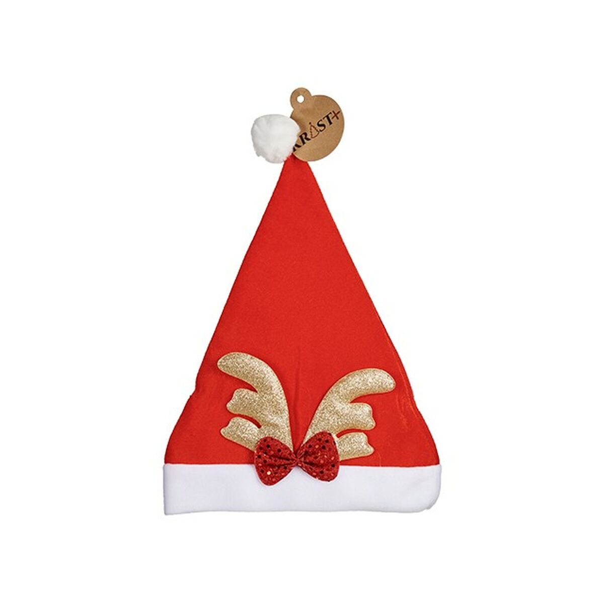 Bonnet de Père Noël Krist+ Blanc Rouge Doré Renne 28 x 2 x 39 cm (12 Unités)