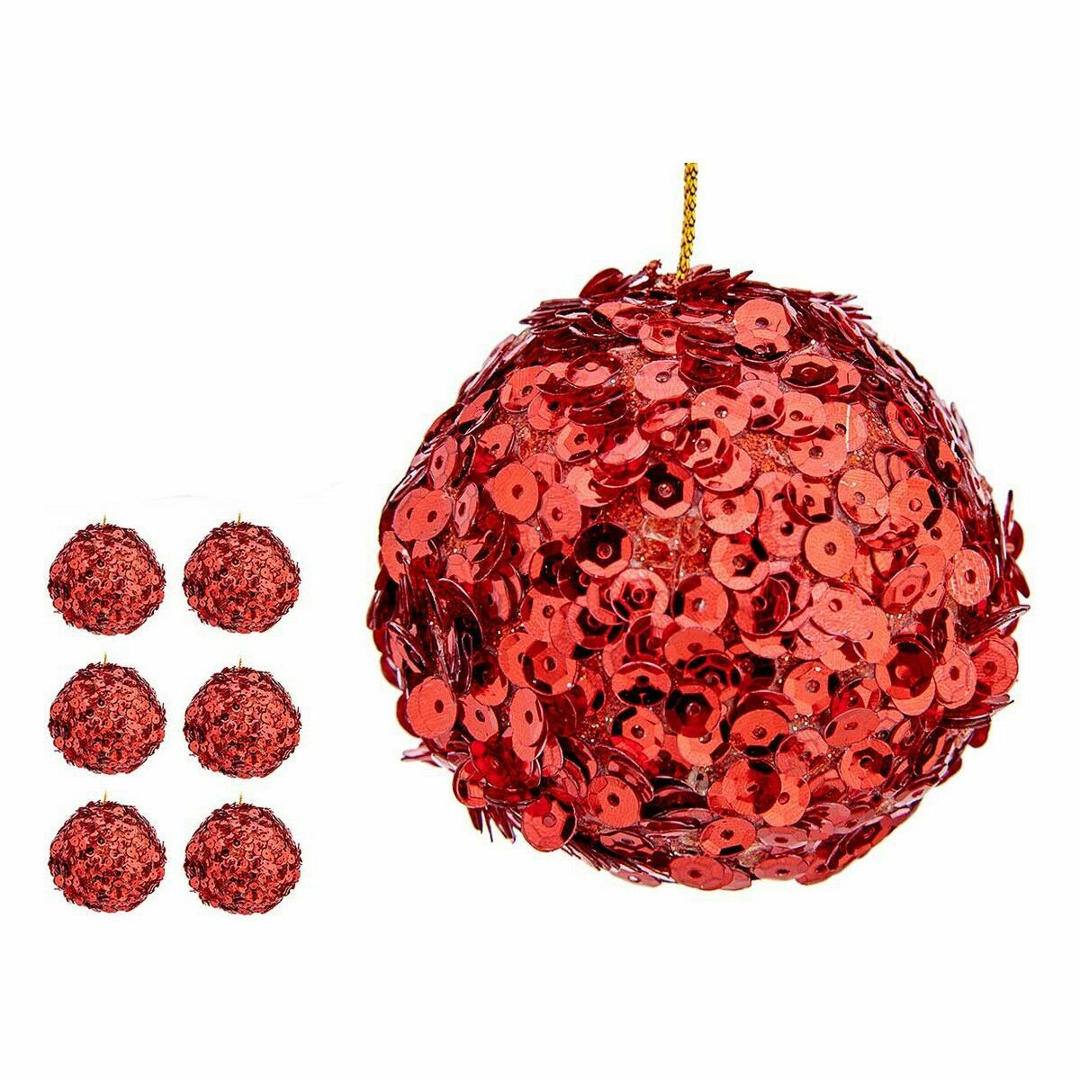 Lot de boules de Noël Krist+ Rouge Plastique Paillettes (8 Unités)