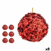 Lot de boules de Noël Krist+ Rouge Plastique Paillettes (8 Unités)