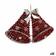 Décorations de Noël Krist+ Blanc Rouge polypropylène PET Cloches 52 x 31,5 x 7,5 cm Pendentif guirlande Lumière LED (12 Unités)