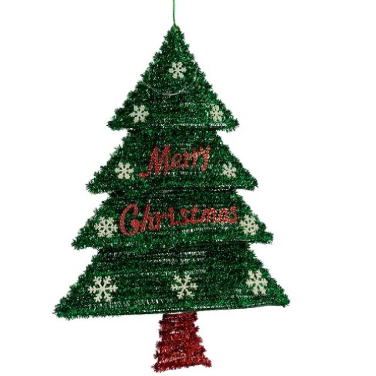 Décorations de Noël Krist+ Rouge Vert Argent polypropylène PET Sapin de Noël 44 x 58,8 x 7 cm Pendentif guirlande Lumière LED (1