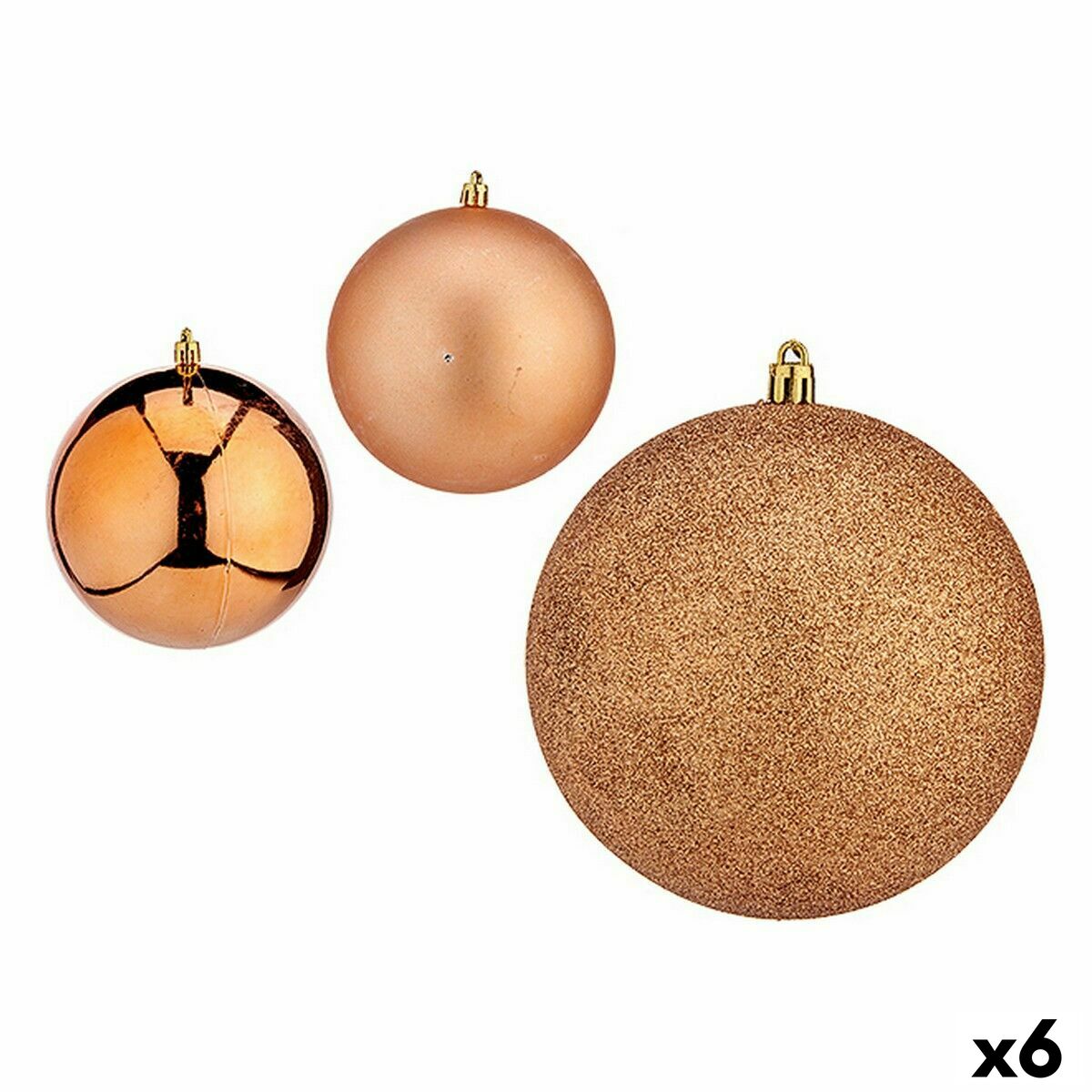 Lot de boules de Noël Krist+ Cuivre Plastique (6 Unités)