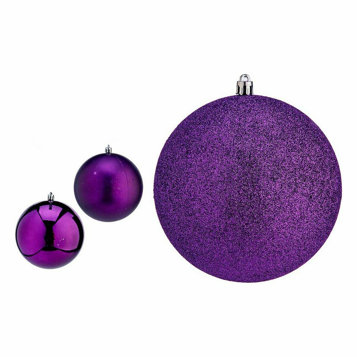 Lot de boules de Noël Krist+ Violet PVC Ø 12 cm (6 Unités)