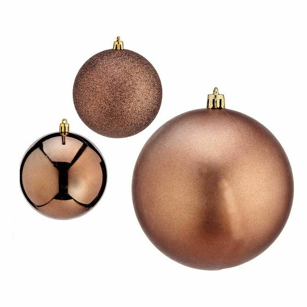 Lot de boules de Noël Krist+ Marron Plastique (12 Unités)