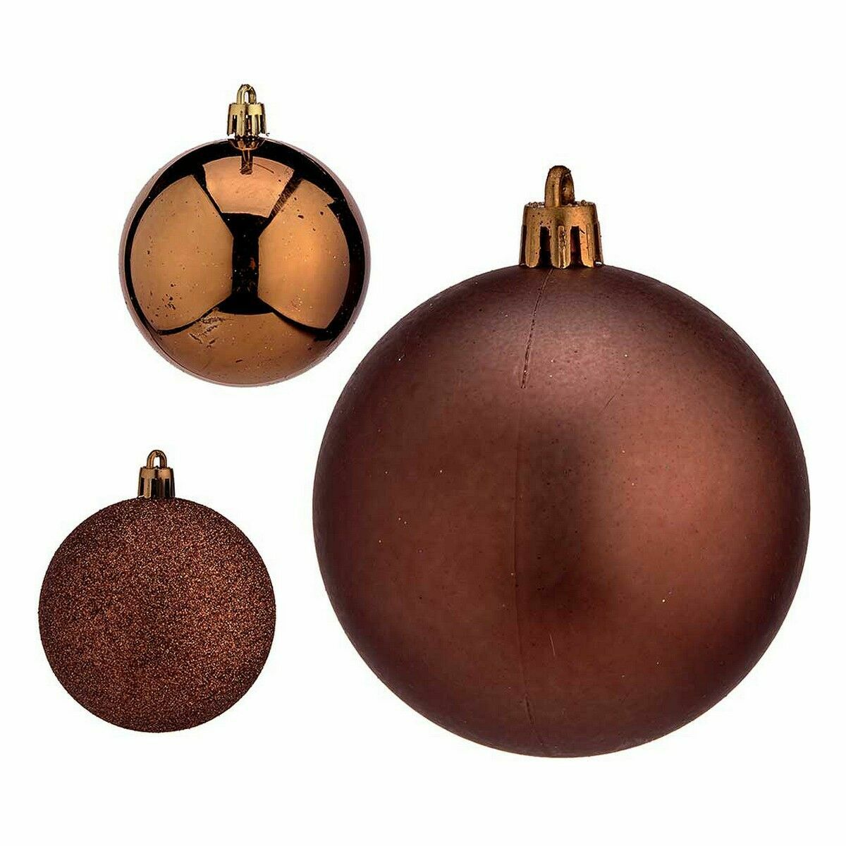 Lot de boules de Noël Krist+ Marron Plastique (12 Unités)