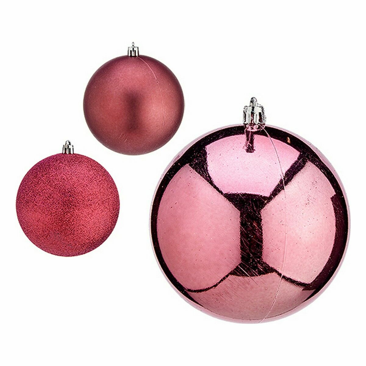 Lot de boules de Noël Krist+ Rose Plastique (12 Unités)