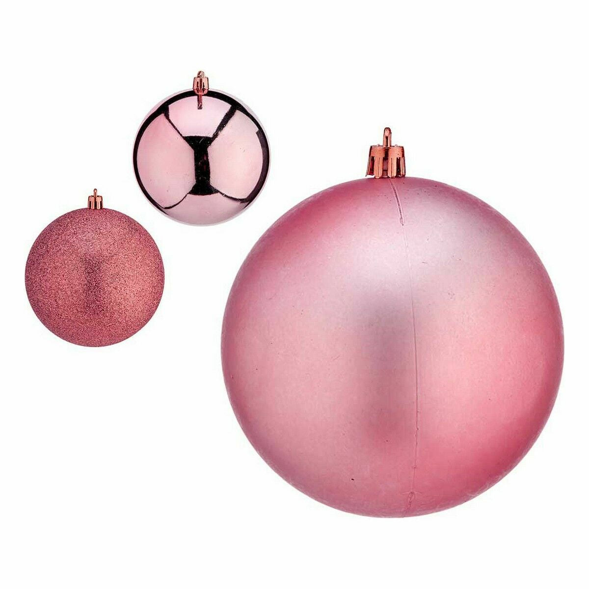 Lot de boules de Noël Krist+ Rose Plastique (6 Unités)