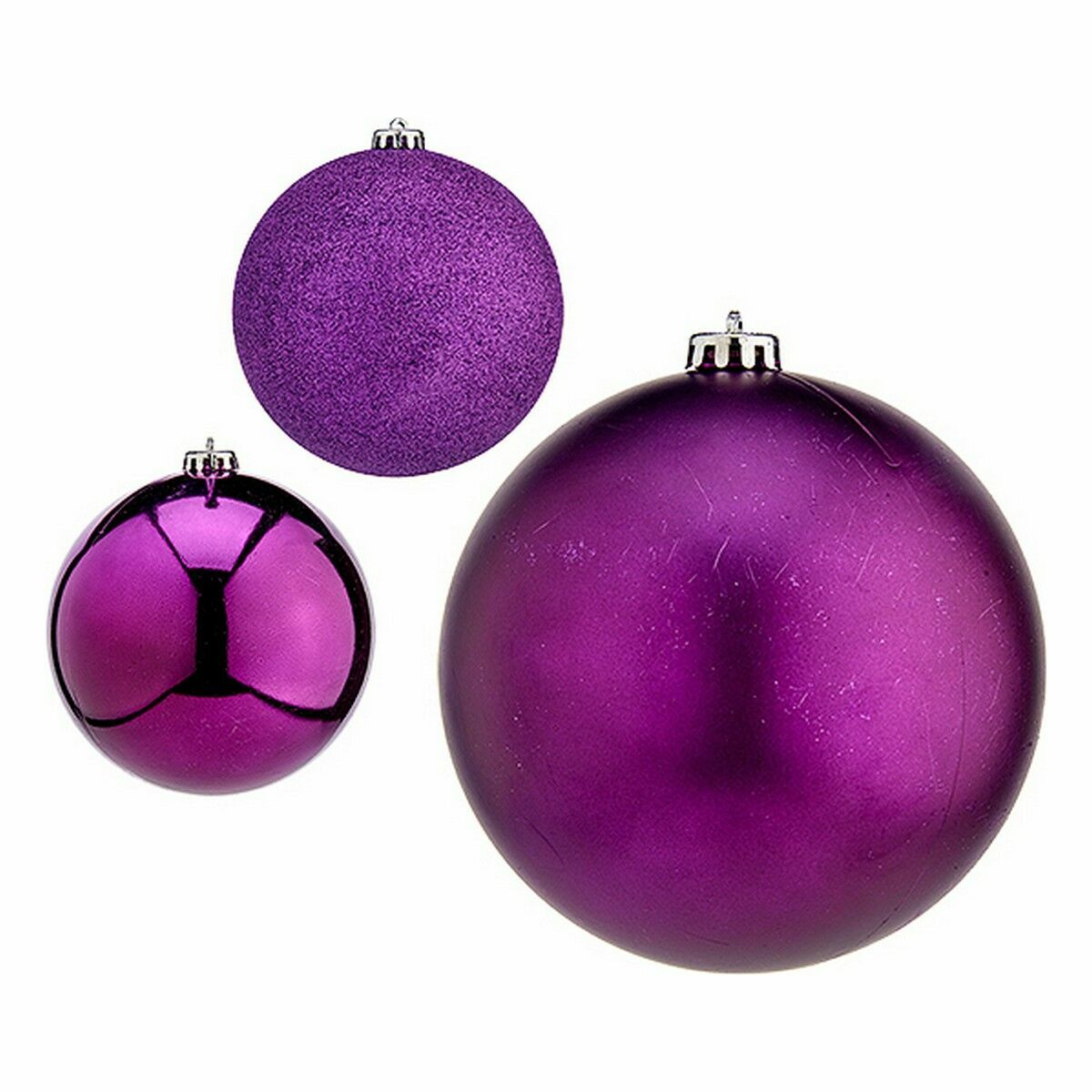 Lot de boules de Noël Krist+ Violet Plastique Ø 15 cm (4 Unités)