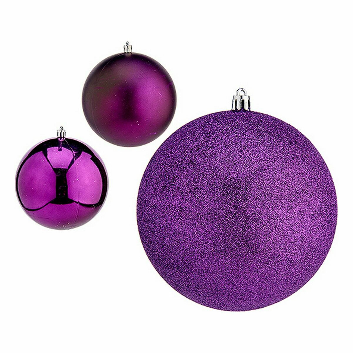 Lot de boules de Noël Krist+ Violet Plastique Ø 12 cm (6 Unités)