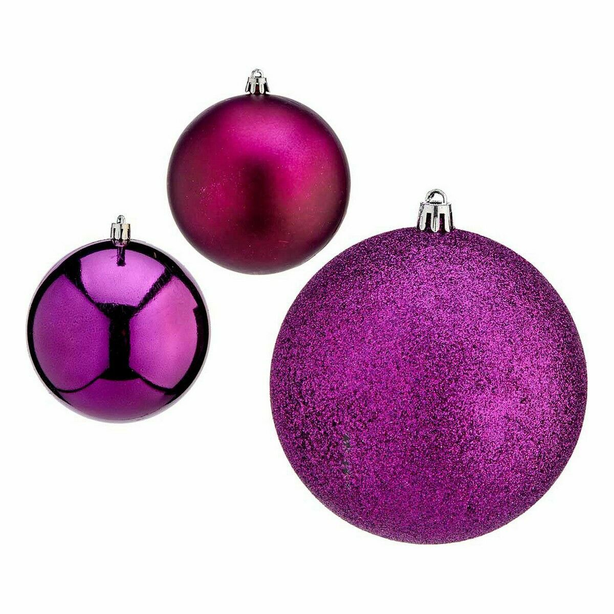 Lot de boules de Noël Krist+ Violet Plastique (12 Unités)