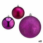 Lot de boules de Noël Krist+ Violet Plastique (12 Unités)