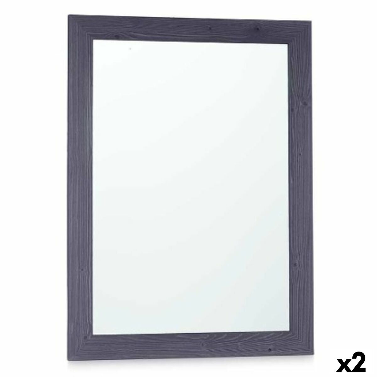 Miroir mural Gift Decor Bleu 60 x 80 cm 60,4 x 80,4 x 2 cm Bois MDF Rectangulaire (2 Unités)