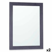 Miroir mural Gift Decor Bleu 60 x 80 cm 60,4 x 80,4 x 2 cm Bois MDF Rectangulaire (2 Unités)