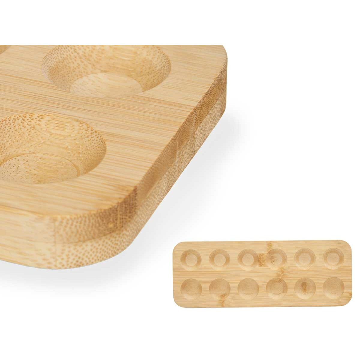 Coquetier Kinvara Marron Bambou 40 x 3,4 x 40 cm 30 x 1,6 x 11,5 cm (12 Unités)