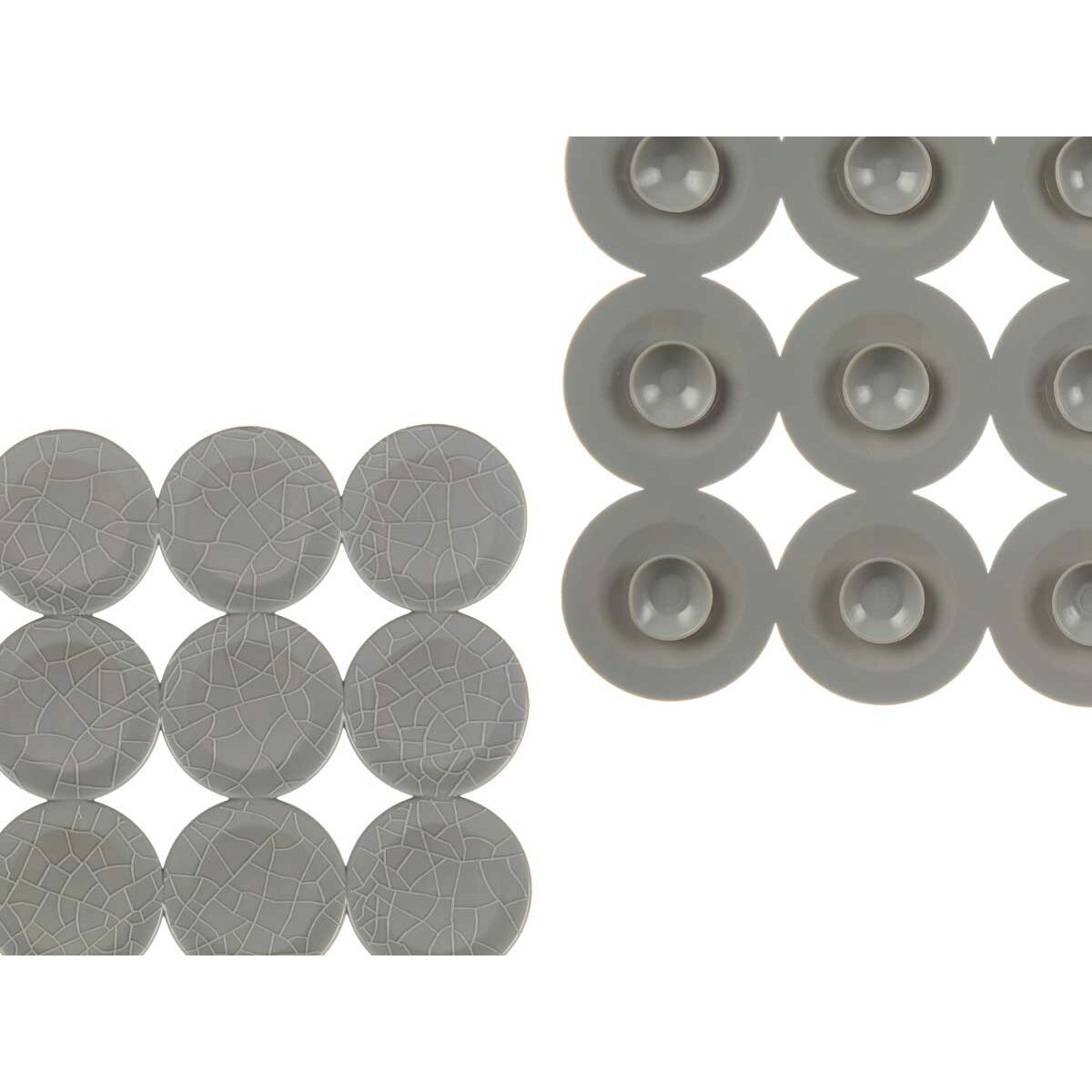 Tapis de Douche Antidérapant Berilo Gris PVC 54 x 54 x 1 cm 6 x 55 x 6 cm (6 Unités)