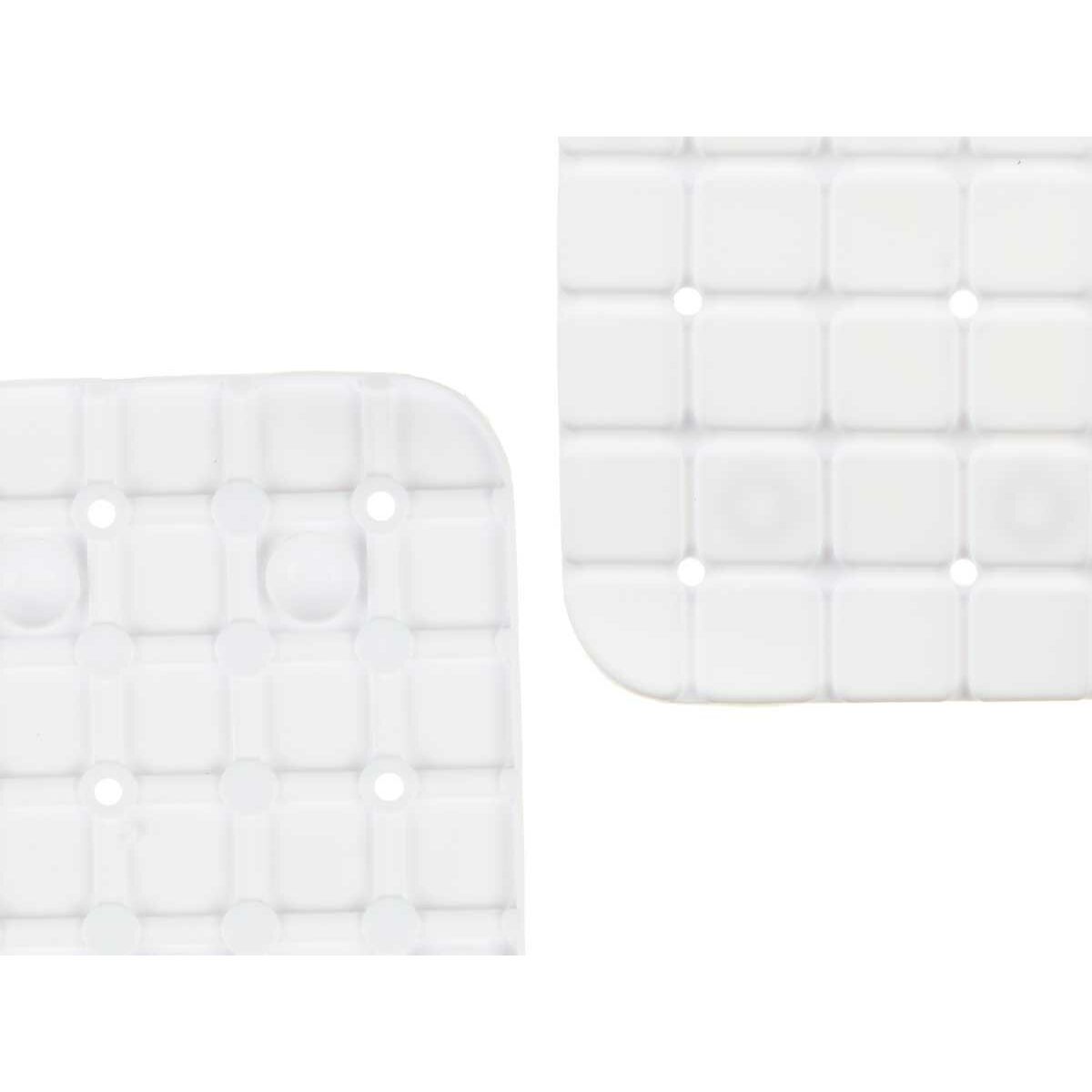 Tapis de Douche Antidérapant Berilo Blanc PVC 6 x 38 x 6 cm 67,7 x 38,5 x 0,7 cm Carreaux (6 Unités)