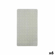Tapis de Douche Antidérapant Berilo Gris PVC 67,7 x 38,5 x 0,7 cm Carreaux (6 Unités)