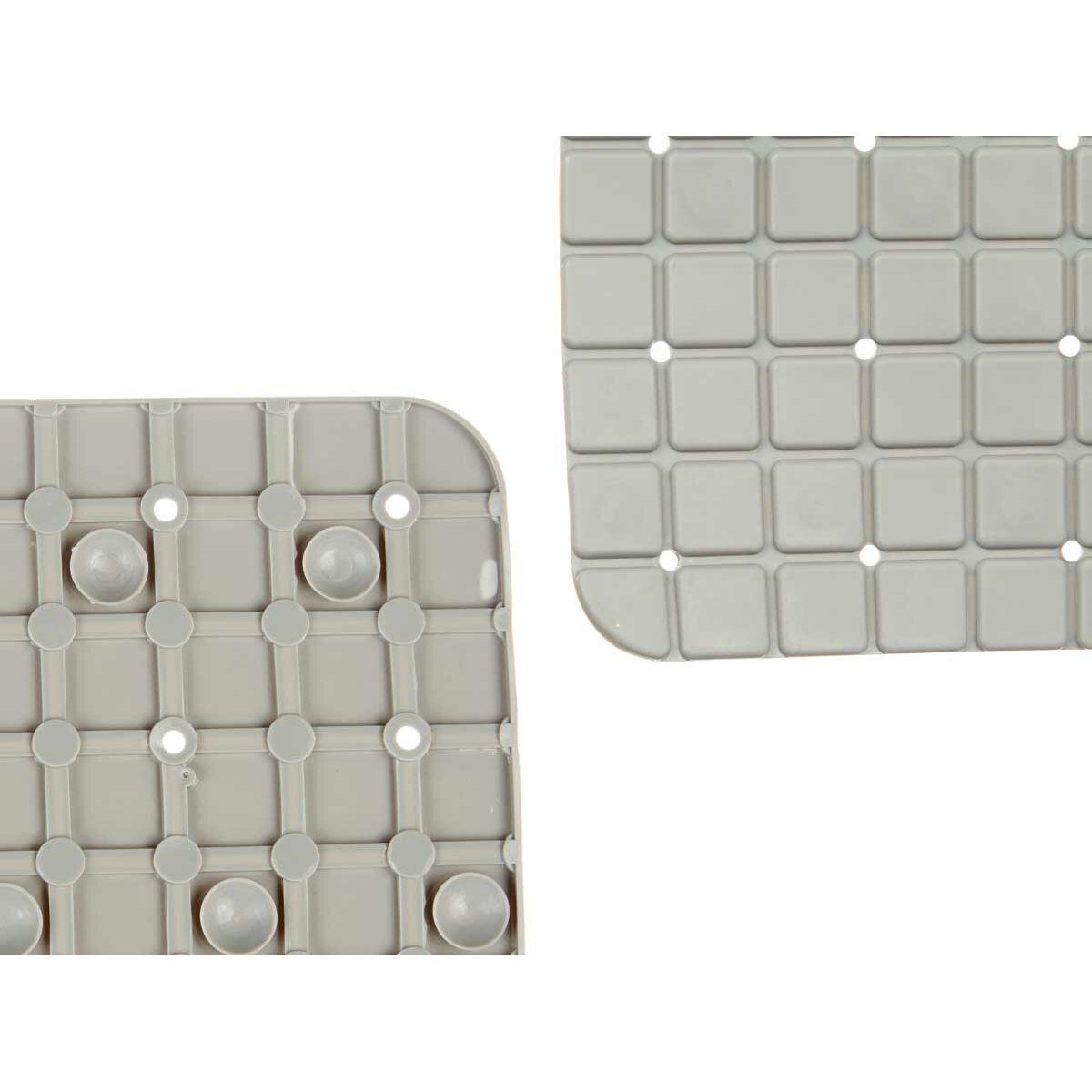 Tapis de Douche Antidérapant Berilo Gris PVC 67,7 x 38,5 x 0,7 cm Carreaux (6 Unités)