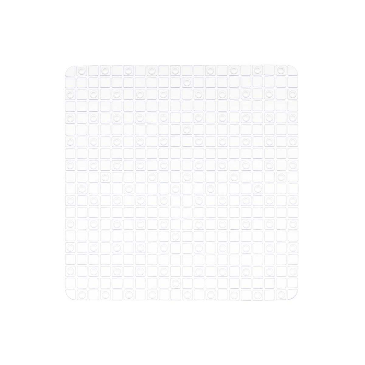 Tapis de Douche Antidérapant Berilo Transparent PVC 6 x 50 x 6 cm 50,3 x 50,3 x 0,7 cm Carreaux (6 Unités)