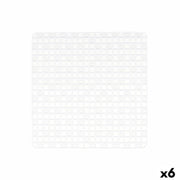 Tapis de Douche Antidérapant Berilo Transparent PVC 6 x 50 x 6 cm 50,3 x 50,3 x 0,7 cm Carreaux (6 Unités)