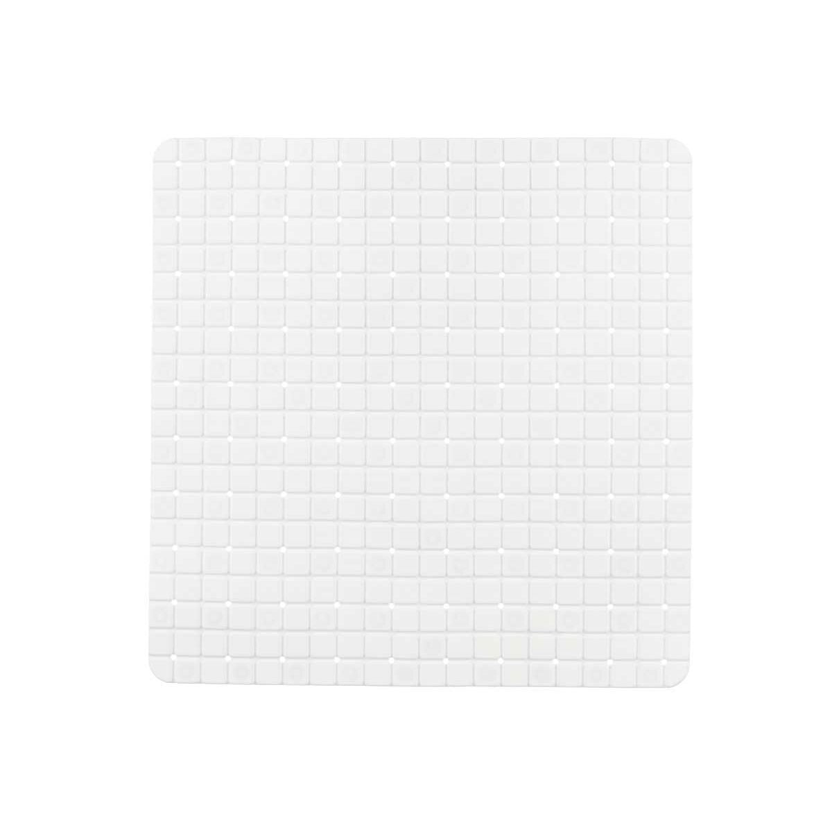 Tapis de Douche Antidérapant Berilo Blanc PVC 6 x 50 x 6 cm 50,3 x 50,3 x 0,7 cm Carreaux (6 Unités)