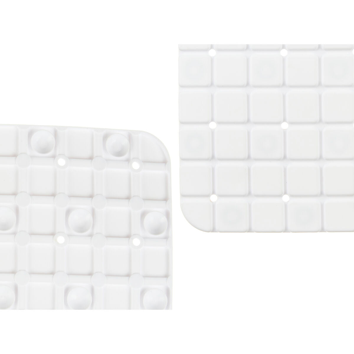 Tapis de Douche Antidérapant Berilo Blanc PVC 6 x 50 x 6 cm 50,3 x 50,3 x 0,7 cm Carreaux (6 Unités)