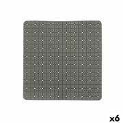 Tapis de Douche Antidérapant Berilo Gris PVC 6 x 50 x 6 cm 50,3 x 50,3 x 0,7 cm Carreaux (6 Unités)