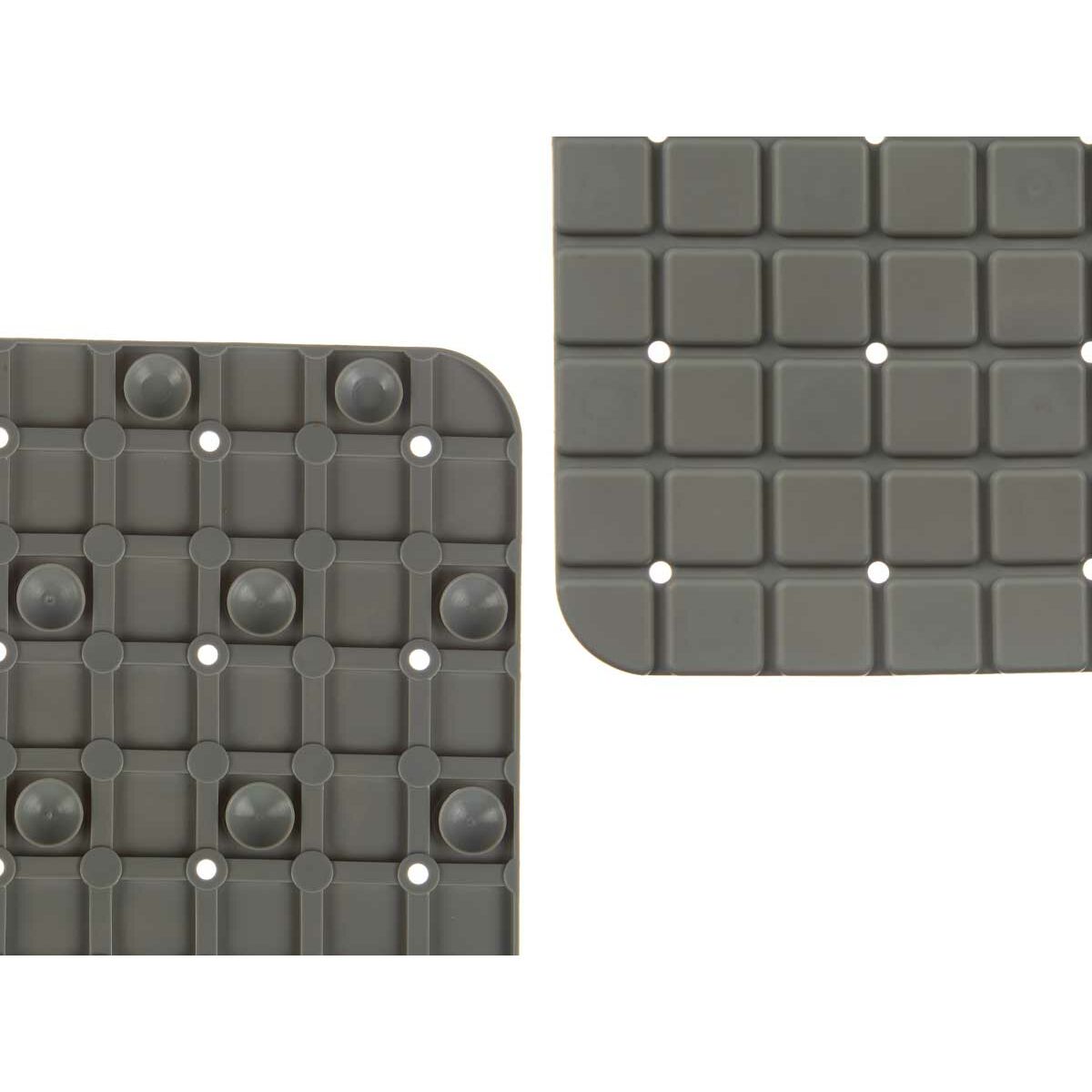 Tapis de Douche Antidérapant Berilo Gris PVC 6 x 50 x 6 cm 50,3 x 50,3 x 0,7 cm Carreaux (6 Unités)