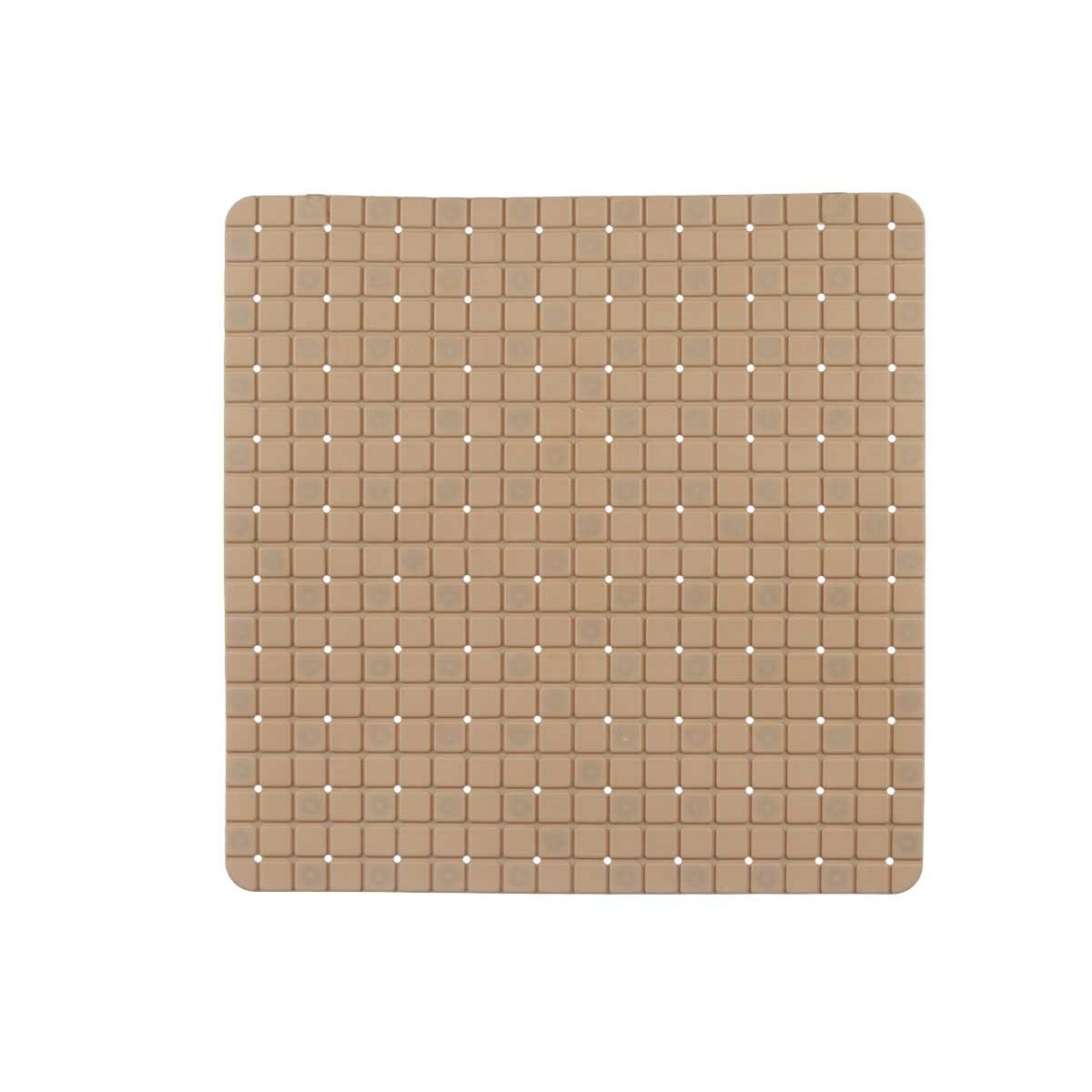 Tapis de Douche Antidérapant Berilo Beige PVC 50,3 x 50,3 x 0,7 cm Carreaux (6 Unités)