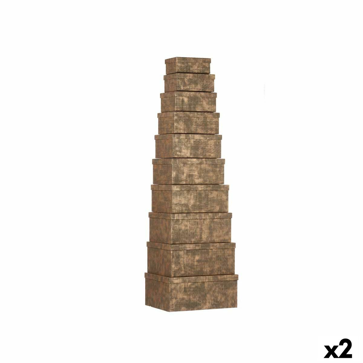 Jeu de Caisses de Rangement Empilables Pincello Noir Carton Rayures (2 Unités)