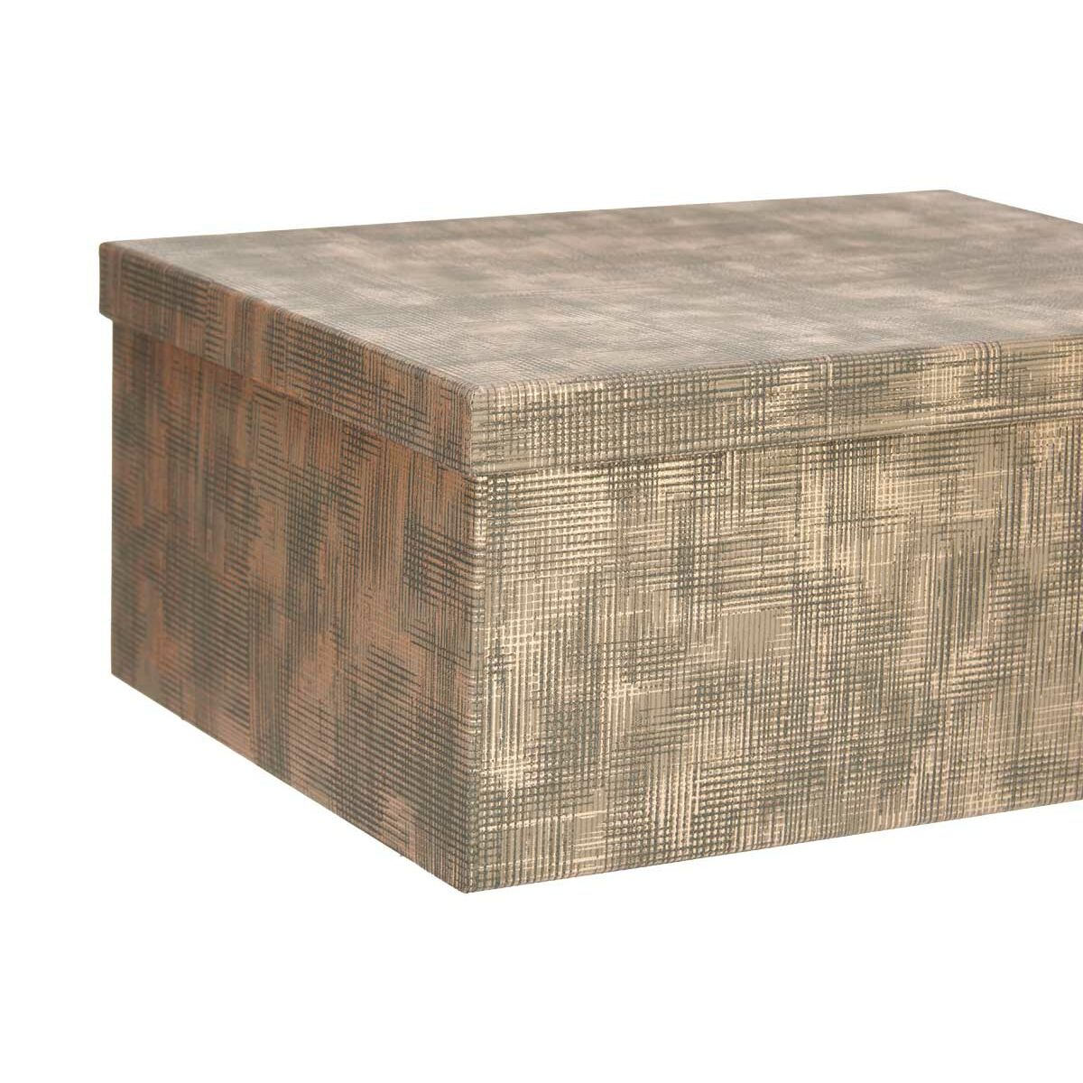 Jeu de Caisses de Rangement Empilables Pincello Noir Carton Rayures (2 Unités)