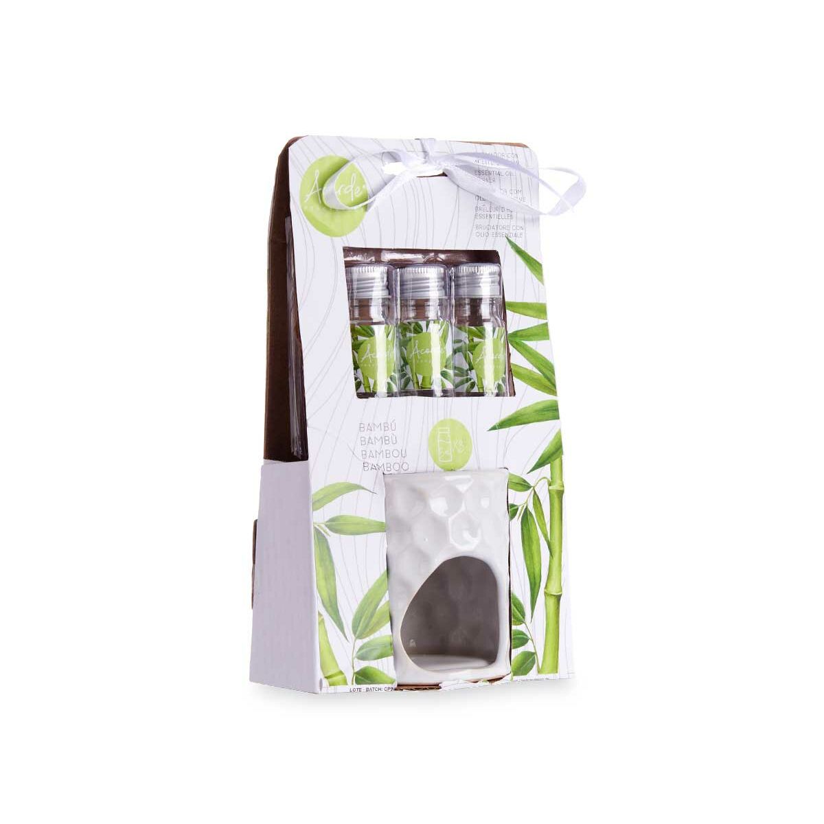 Brûleur d'huiles essentielles Acorde Bambou 11 x 19,8 x 6,5 cm Huile Essentielle (12 Unités)