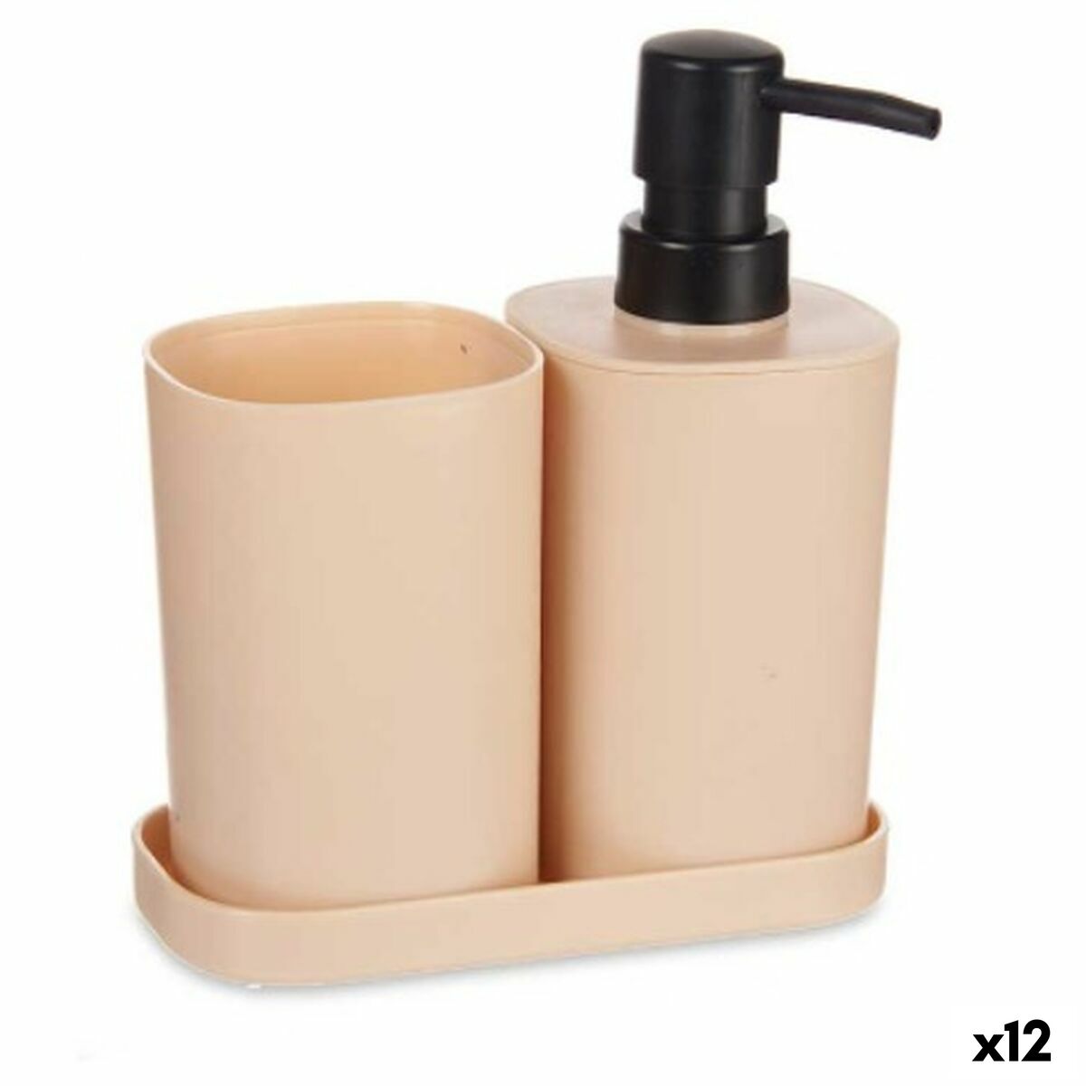 Ensemble de Bain Berilo Noir Beige polypropylène (12 Unités)