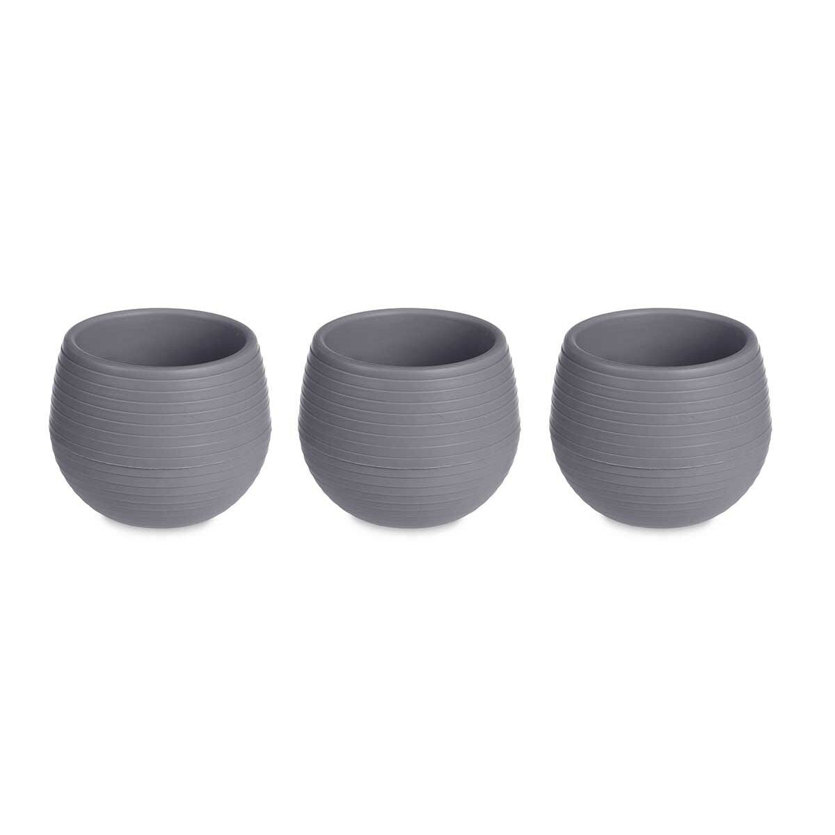 Set de pots Ibergarden Anthracite Plastique 16,5 x 16,5 x 14,5 cm 51,5 x 14,5 x 16,5 cm (4 Unités)