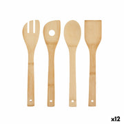 Ensemble d'ustensiles de cuisine Kinvara Bambou 8 x 34,5 x 3,2 cm (12 Unités)