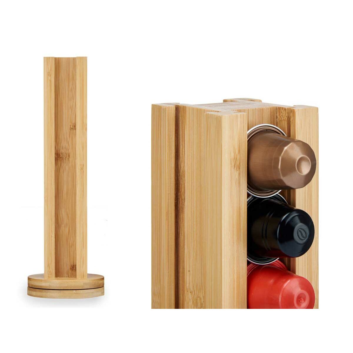 Support pour 36 capsules de café Kinvara Bambou 11 x 11 x 34 cm 11 x 30,5 x 11 cm Plaque Tournante (6 Unités)