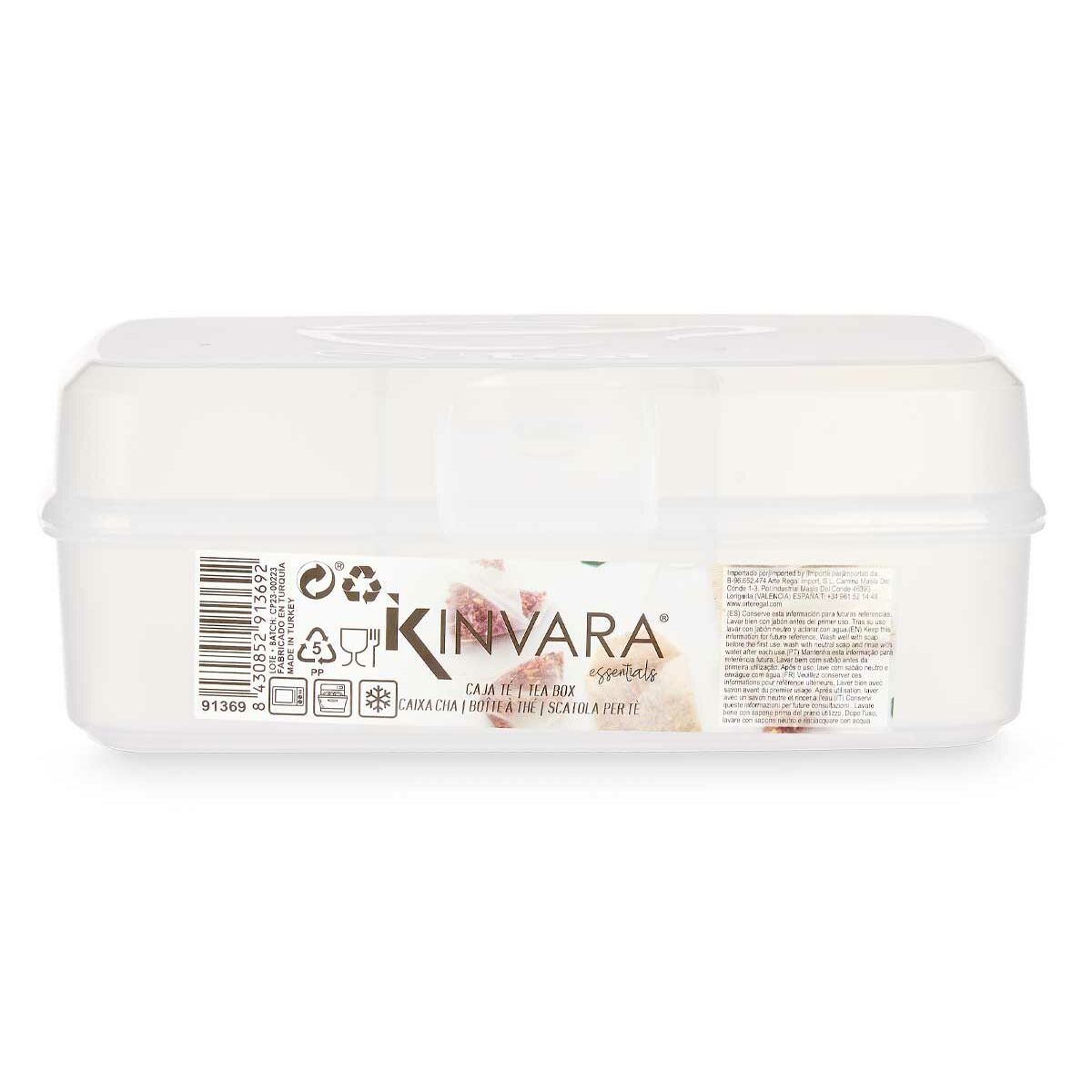 Boîte à compartiments Kinvara Transparent Plastique (12 Unités)