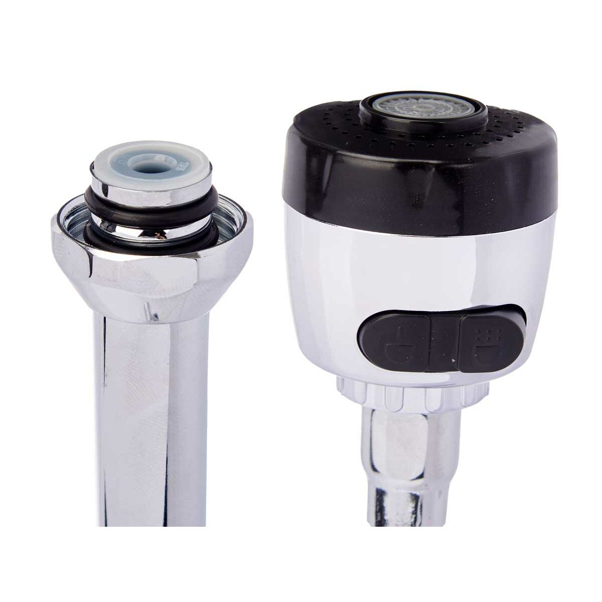 Kitchen Tap Kinvara Noir Argenté Caoutchouc Métal Plastique Extensible Multifonction (12 Unités)