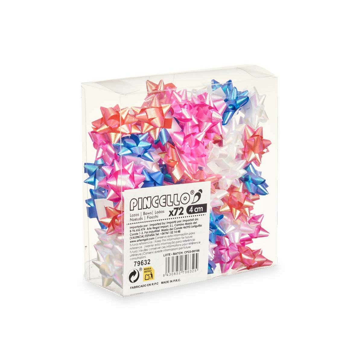 Boucles Pincello PVC 4 cm 19 x 19 x 6 cm Brille Gâteau (12 Unités)